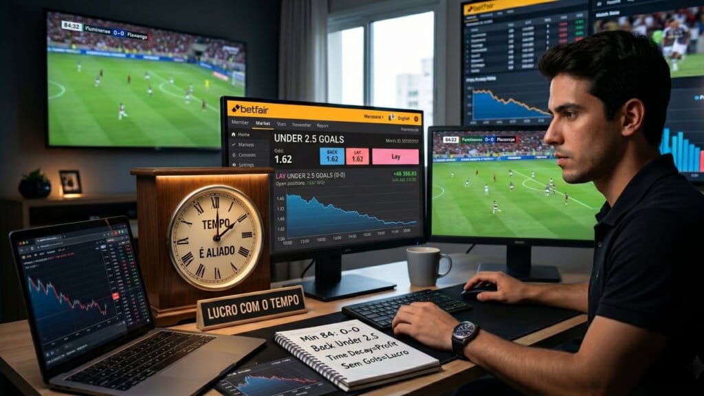 Apostador profissional a favor do tempo para Lucrar sem depender de gols
