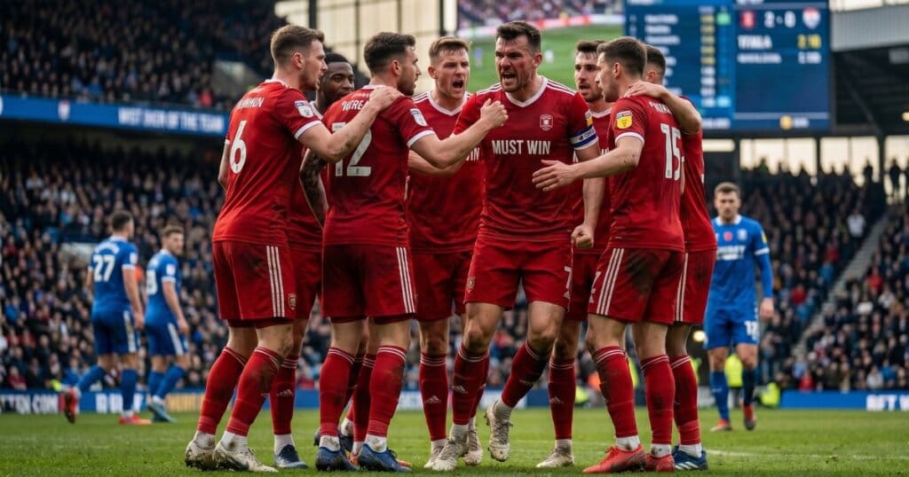 Jogadores de um time motivados para vencer demonstrando o fator must win.