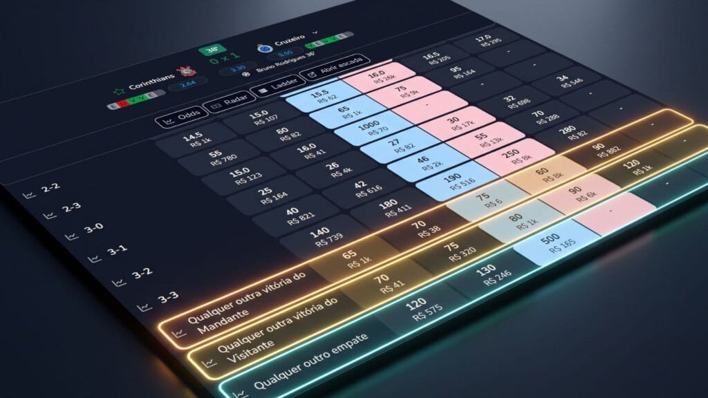 Estratégia Lay Goleada no Trade Esportivo: Como Funciona no Ao Vivo 1 Tela da Exchange sinalizando a seleção Lay Goleada.