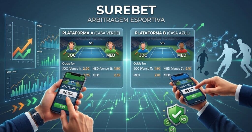 exemplo ilustrativo de surebet nas apostas esportivas.